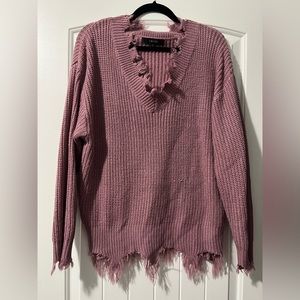 Leani Pink distressed sweater